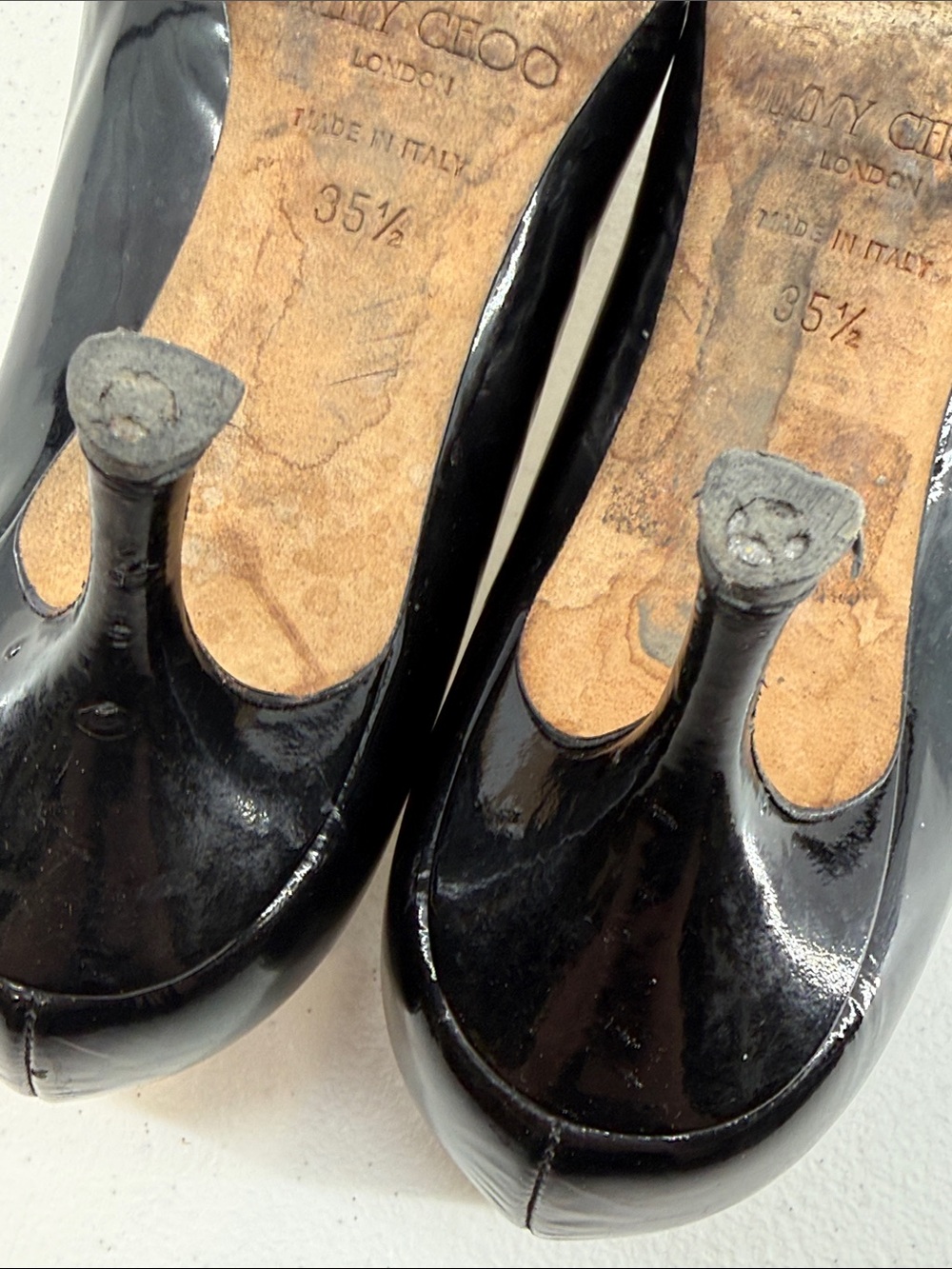 Jimmy Choo Black Patent Pointed-Toe Pumps - Picture 8 of 9